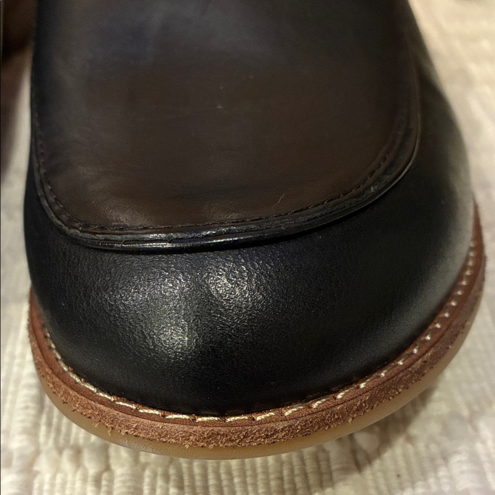 New Size 9 Sofft Black Heeled Leather Mules with Silver Trim (ABBA) - Picture 9 of 16
